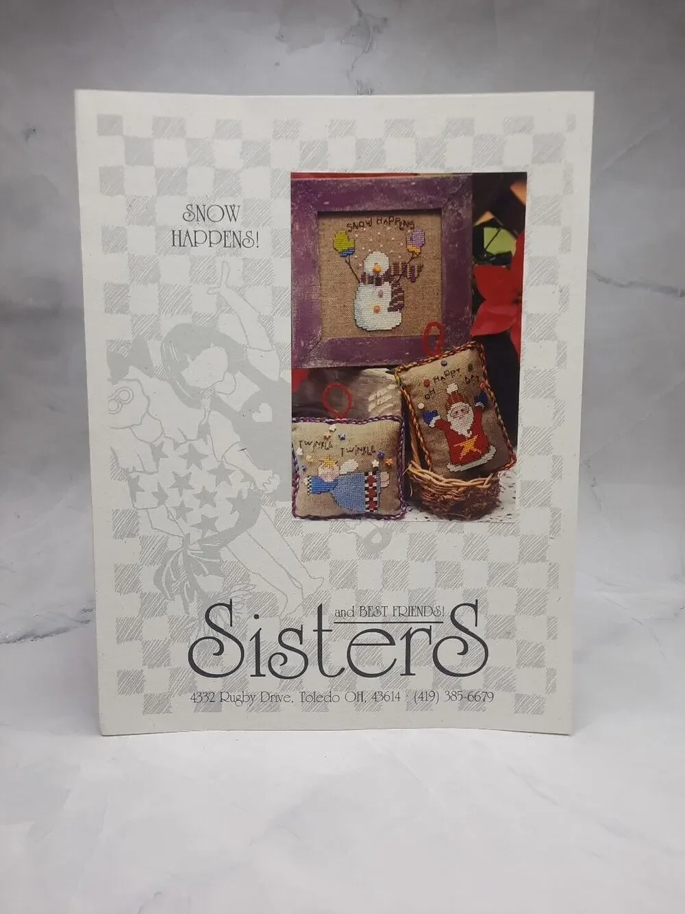 Sisters & Best Friends Counted Cross Stitch Patterns Snow Happens Vintage